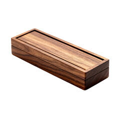 Wooden Incense Box Isolated on White Background