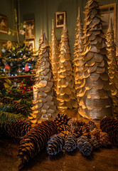 English Country House In North Yorkshire Decorated For Christmas