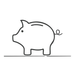 Fototapeta premium Minimal Line Art of a Piggy Bank Symbolizing Savings and Financial Goals