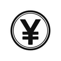 Obraz premium Yen Symbol Icon in Circle Outline Representing East Asian Currencies and Finances