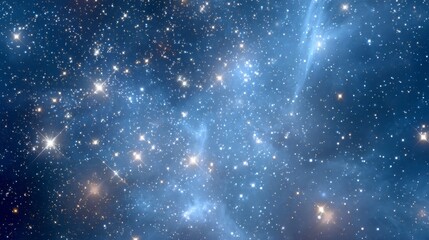 Obraz premium Cosmic Brilliance: A mesmerizing display of celestial wonders fills the canvas, with shimmering stars and ethereal nebulae dancing across the deep expanse of space. 