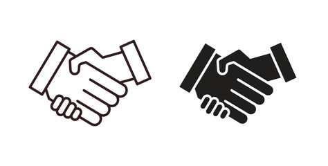 Partner icons in line designs. solid silhouette style in black