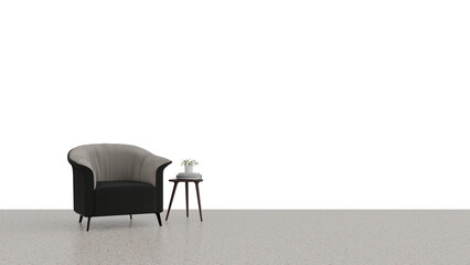 Fototapeta premium 3D Render a chair and a table in a room
