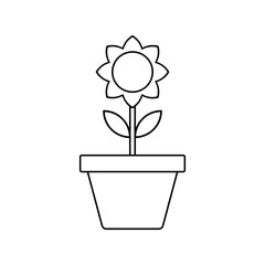 Sunflower Icon Illustration On Isolated Background.