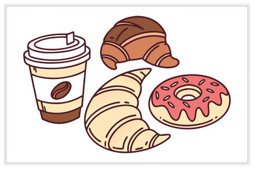 Cute Kawaii Doodles Set cute doodles, cute illustration, kawaii art,