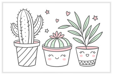 Cute Kawaii Doodles Set cute doodles, cute illustration, kawaii art,