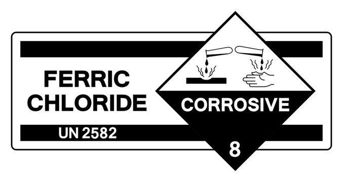 Ferric Chloride UN 2582 Symbol Sign, Vector Illustration, Isolate On White Background, Label.EPS10
