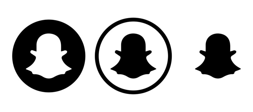 snapchat round icon set, snapchat logo set