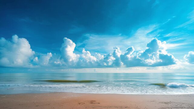 Sky Blue,Cloud Background,Horizon Spring Clear Sky in Morning by the beach