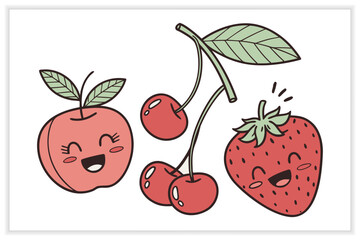 Cute Kawaii Doodles Set cute doodles, cute illustration, kawaii art,