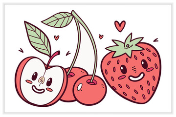 Cute Kawaii Doodles Set cute doodles, cute illustration, kawaii art,