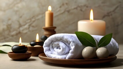Candle and Towel Ritual Composition