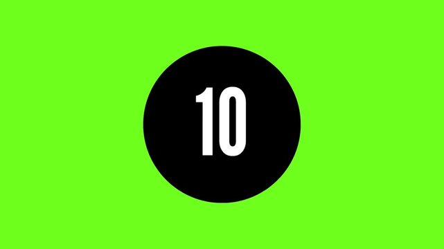 Countdown 0 to 50 Animation, Timer Icon, Count the Number, Counts Digits, White Counts and Modern Countdown Time, Green Screen Background, Unique Countdown Video