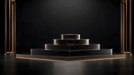 Black Gold Tiered Steps