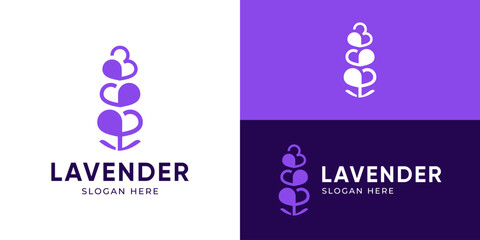 Creative simple lavender logo template. Lavender beauty logo design vector illustration. © Hi_std