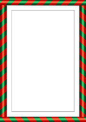 Christmas Green Red Candy Stripe border Frame Background 