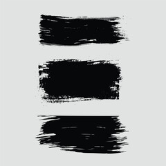 Collection of black paint brush strokes and texture