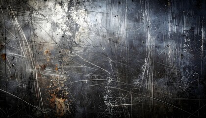 Scratched Dark Metal Industrial Texture Background