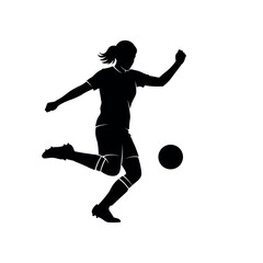 Silhouette of a Woman Playing Soccer 1.