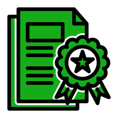 Degree Certificate Contract Patent Icon from Curriculum Vitae Icon Collection (Glyph Color Lineal style)