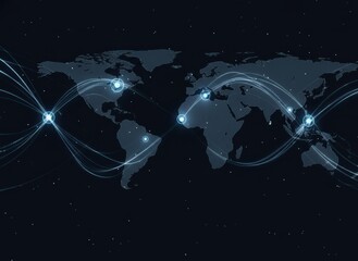 Global Network Map with Data Exchange Nodes