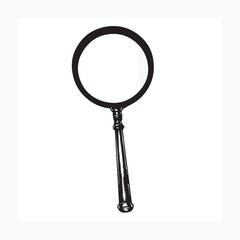 magnifying glass on white background
