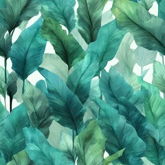 Seamless leaves pattern illustration with natural botanical shapes and clean artistic style.