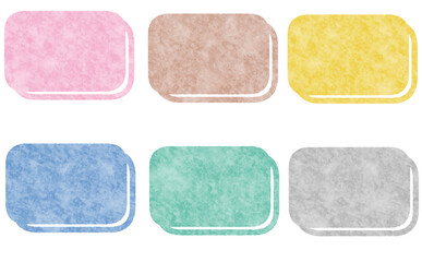 和紙風テクスチャの四角いタイトルフレームセット