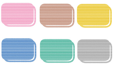 木目テクスチャの四角いタイトルフレームセット