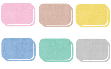 布テクスチャの四角いタイトルフレームセット