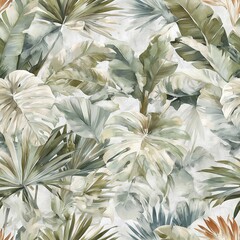 Seamless leaves pattern illustration with natural botanical shapes and clean artistic style.