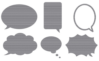 グレーの木目テクスチャのフキダシセット