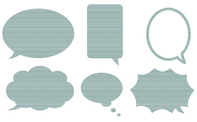 寒色系木目テクスチャのフキダシセット