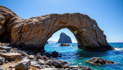 Fototapeta premium Anacapa Island ArchA natural bridge in the Channel Islands National Park at Anacapa Island off the coast of Ventura, California