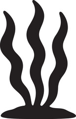 Waving seaweed icon silhouette vector illustration