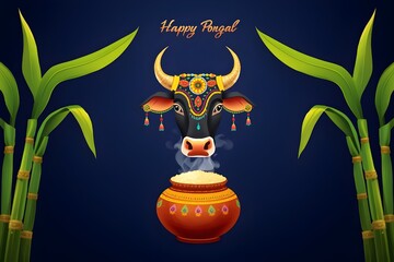 A creative Pongal background.