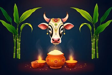 A creative Pongal background.