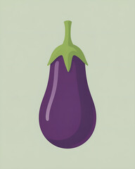 Eggplant Illustration on Neutral Background