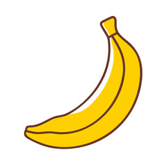 Yellow banana fruit in a minimalistic design 
