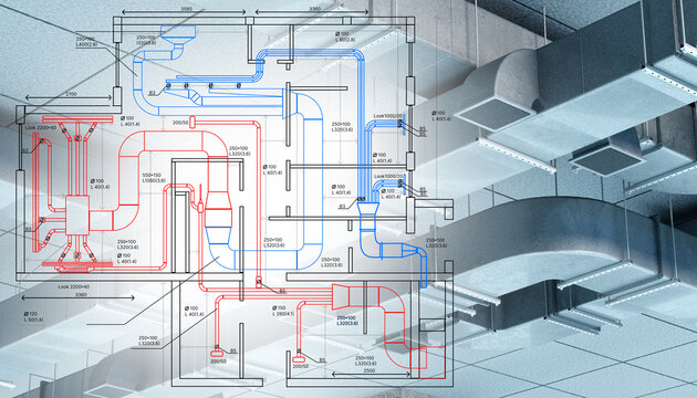 Ventilation design engineering maps airflow routes through HVAC ducts, planning supply and exhaust channels to optimize indoor climate and system efficiency.