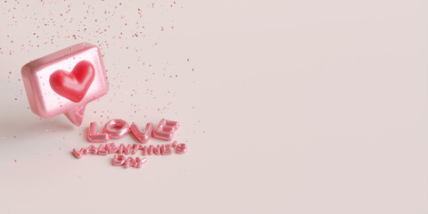love valentines day background. 3d illustration