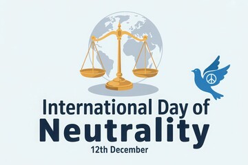 International Day of Neutrality scales and dove peace
