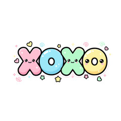 Cute XOXO Cartoonish Letter Design