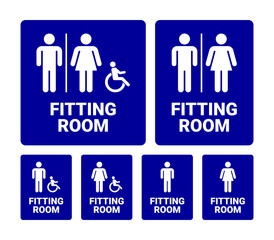 Fitting room sign collection vector illustration