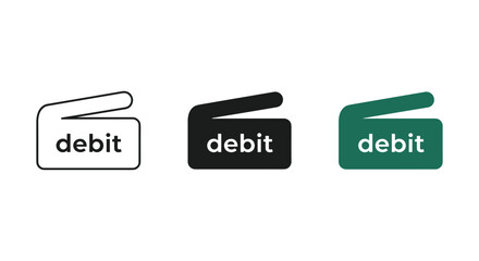 Debit card icon payment symbol pictogram set cash bank transaction vector illustration sign concept