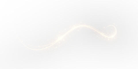 Sparkling Gold Trail PNG with Transparent Glow on transparent background