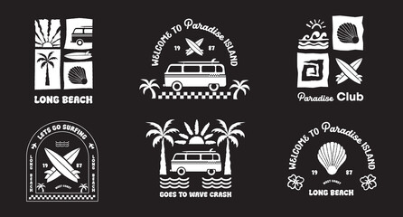 Collection of Surf Badges design, for tshirt branding, beachwear branding and other uses