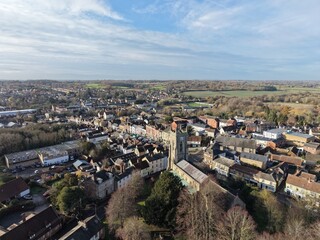 High Street Halstead Town Centre Essex UK drone,aerial © Air Video UK 