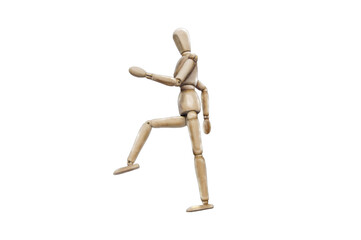  Artists wooden manikin isolated on a transparent background