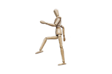  Artists wooden manikin isolated on a transparent background